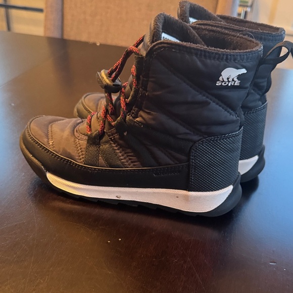 Sorel Kids Black and Red Snow Boots - Picture 4 of 5